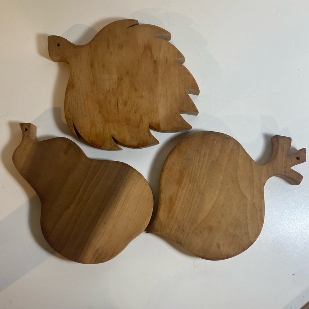 Wisselwood Wooden Mini Cutting Boards Turnip, Artichoke, Pear